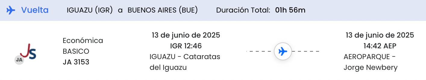 Vuelo regreso