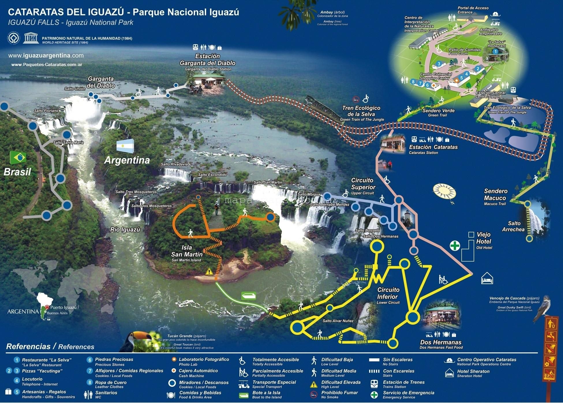 mapa parque nacional iguazu